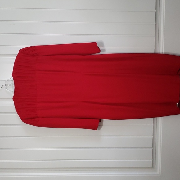 Vintage John Roberts Red Front Button Dress Top Three Oversized Buttons SZ 10/12 - Picture 7 of 12